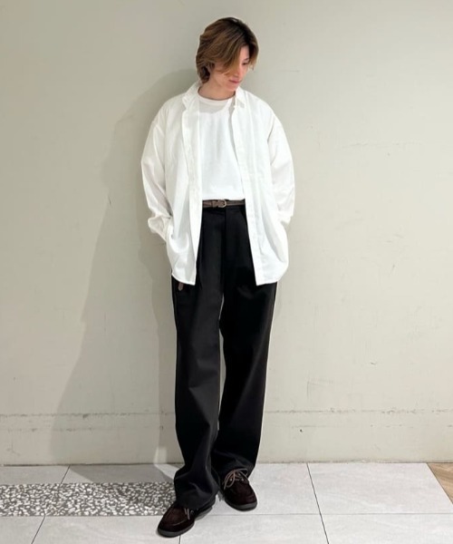 NANO universe（ナノユニバース）の「ビッグドレープシャツ　長袖（シャツ/ブラウス・メンズ・ホワイト/チャコール/ブラック/ブラウン・M/S/L）」の5枚目の写真