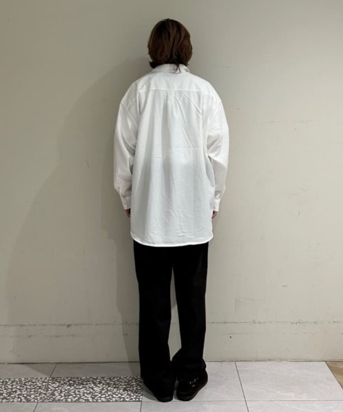 NANO universe（ナノユニバース）の「ビッグドレープシャツ　長袖（シャツ/ブラウス・メンズ・ホワイト/チャコール/ブラック/ブラウン・M/S/L）」の8枚目の写真