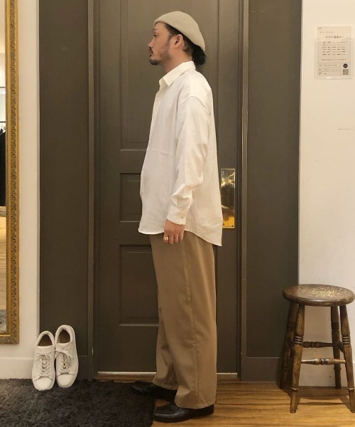 NANO universe（ナノユニバース）の「ビッグドレープシャツ　長袖（シャツ/ブラウス・メンズ・ホワイト/チャコール/ブラック/ブラウン・M/S/L）」の10枚目の写真