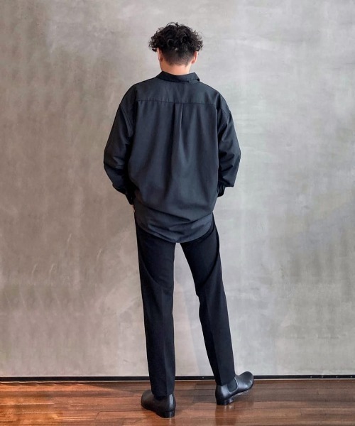 NANO universe（ナノユニバース）の「ビッグドレープシャツ　長袖（シャツ/ブラウス・メンズ・ホワイト/チャコール/ブラック/ブラウン・M/S/L）」の14枚目の写真