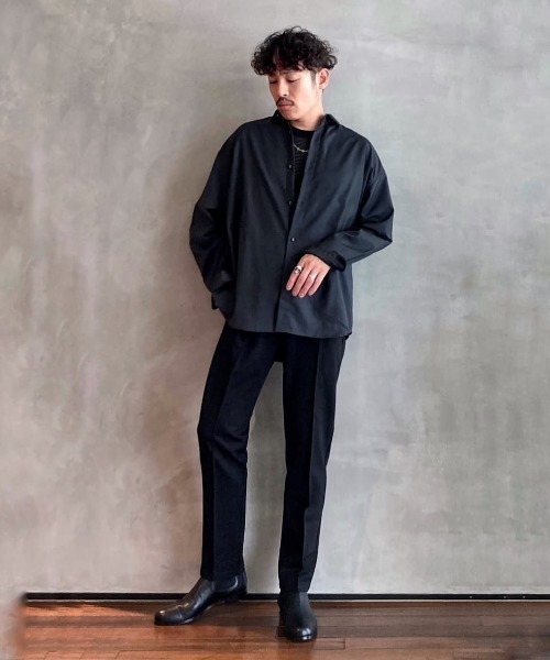 NANO universe（ナノユニバース）の「ビッグドレープシャツ　長袖（シャツ/ブラウス・メンズ・ホワイト/チャコール/ブラック/ブラウン・M/S/L）」の15枚目の写真