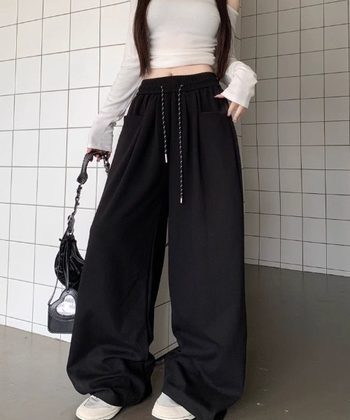 Teem Store(チームストア)の「スウェットワイドパンツ(その他パンツ・レディース・ネイビー/グレー/ブラック・L/M)」の2枚目の写真
