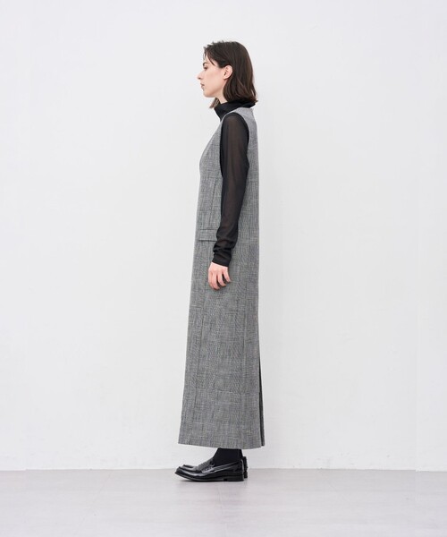 uncrave（アンクレイヴ）の「グレンチェック ワンピース（ワンピース・レディース・ブラウン系5/ライトグレー系5・2/1）」の5枚目の写真