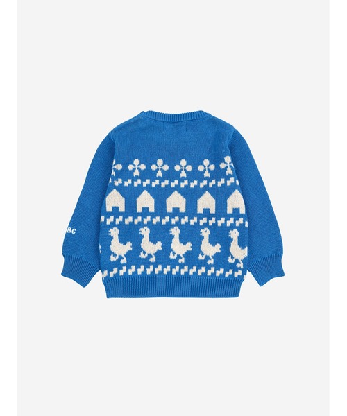 BOBO CHOSES（ボボショーズ）の「Farm jaquard jumper（ニット/セーター・キッズ・ブルー・24MONTH/6MONTH/18MONTH/9MONTH/3MONTH）」の2枚目の写真