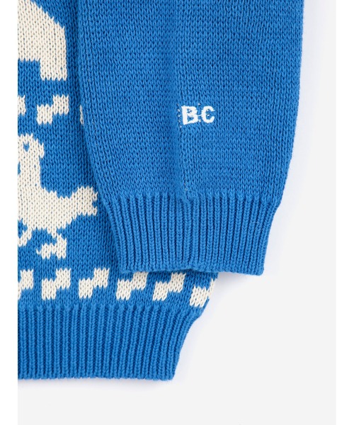 BOBO CHOSES（ボボショーズ）の「Farm jaquard jumper（ニット/セーター・キッズ・ブルー・24MONTH/6MONTH/18MONTH/9MONTH/3MONTH）」の4枚目の写真