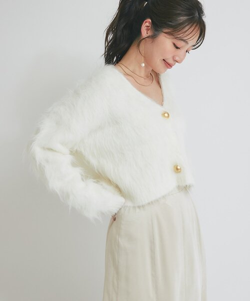 ロングフェザークロップドカーディガン（カーディガン/ボレロ