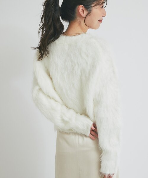 【新品タグ付き】ロングフェザークロップドカーディガン ラブティックボンボン ロングフェザークロップドカーディガン（カーディガン/ボレロ