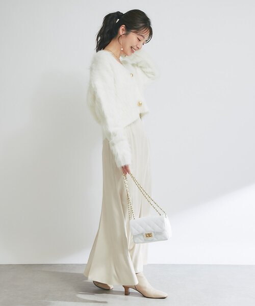 【新品タグ付き】ロングフェザークロップドカーディガン ラブティックボンボン La boutique Bonbon カーディガン ロングフェザークロップド