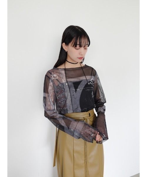 sahara× KOTOKA IZUMI Sheer Top（Tシャツ/カットソー）｜sahara