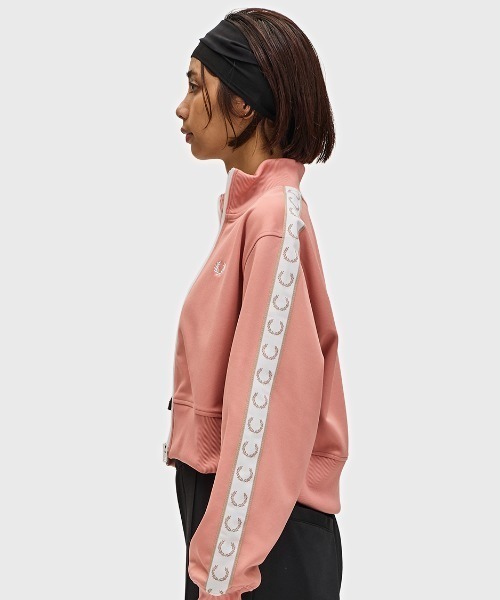 FRED PERRY |フレッドペリー|クロップドジャージ| トラックジャケット FRED PERRY フレッドペリー クロップド テープド トラック