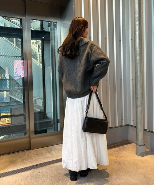 mystic（ミスティック）の「【2サイズ展開 / オールシーズン着られる】バルーンロングスカート（スカート・レディース・ブラック/オフホワイト・1/2）」の7枚目の写真