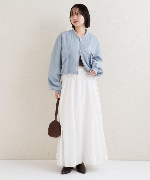 mystic（ミスティック）の「【2サイズ展開 / オールシーズン着られる】バルーンロングスカート（スカート・レディース・ブラック/オフホワイト・1/2）」の9枚目の写真