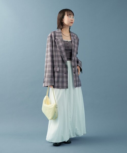 mystic（ミスティック）の「【2サイズ展開 / オールシーズン着られる】バルーンロングスカート（スカート・レディース・ブラック/オフホワイト・1/2）」の15枚目の写真