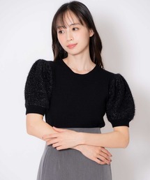 袖ツイードニット