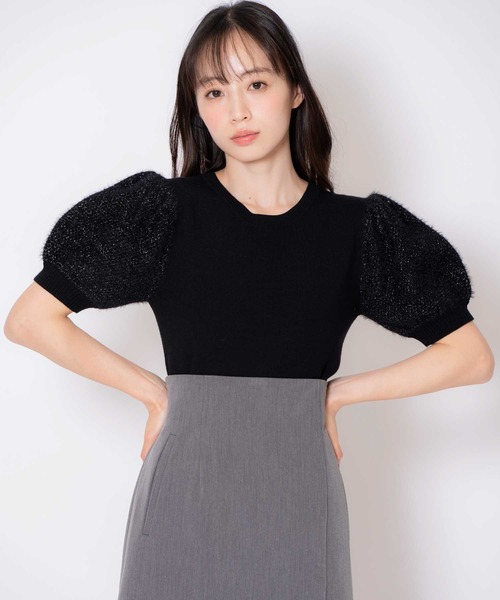 NOELA(ノエラ)の「袖ツイードニット(ニット/セーター・レディース・ボルドー/ブラック/オフホワイト・フリー)」の8枚目の写真