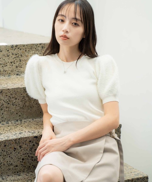NOELA(ノエラ)の「袖ツイードニット(ニット/セーター・レディース・ボルドー/ブラック/オフホワイト・フリー)」の19枚目の写真