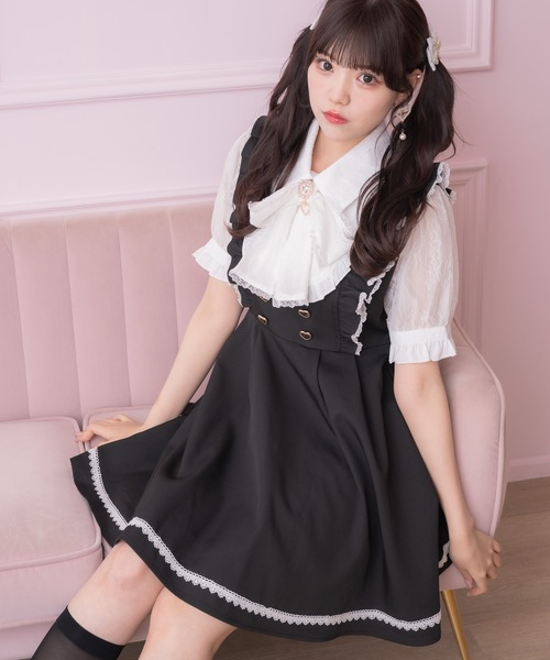 ROJITA(ロジータ)の「ヨークデザインボータイワンピース(ワンピース・レディース・ネイビー/ブラック・FREE)」の2枚目の写真