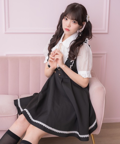 ROJITA(ロジータ)の「ヨークデザインボータイワンピース(ワンピース・レディース・ネイビー/ブラック・FREE)」の7枚目の写真