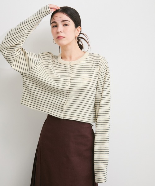 Healthknit（ヘルスニット）の「【Healthknit/ヘルスニット】別注/Classic Fraise Crewneck Cardigan L/S（カーディガン/ボレロ・レディース・キナリ/レッド/ブラック/ホワイト系その他6・FREE）」の3枚目の写真