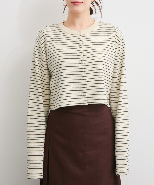 Healthknit（ヘルスニット）の「【Healthknit/ヘルスニット】別注/Classic Fraise Crewneck Cardigan L/S（カーディガン/ボレロ・レディース・キナリ/レッド/ブラック/ホワイト系その他6・FREE）」の9枚目の写真