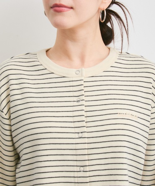 Healthknit（ヘルスニット）の「【Healthknit/ヘルスニット】別注/Classic Fraise Crewneck Cardigan L/S（カーディガン/ボレロ・レディース・キナリ/レッド/ブラック/ホワイト系その他6・FREE）」の12枚目の写真
