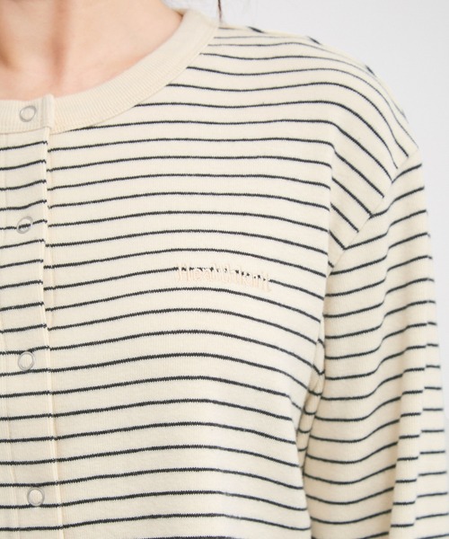 Healthknit（ヘルスニット）の「【Healthknit/ヘルスニット】別注/Classic Fraise Crewneck Cardigan L/S（カーディガン/ボレロ・レディース・キナリ/レッド/ブラック/ホワイト系その他6・FREE）」の13枚目の写真