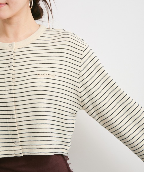 Healthknit（ヘルスニット）の「【Healthknit/ヘルスニット】別注/Classic Fraise Crewneck Cardigan L/S（カーディガン/ボレロ・レディース・キナリ/レッド/ブラック/ホワイト系その他6・FREE）」の14枚目の写真