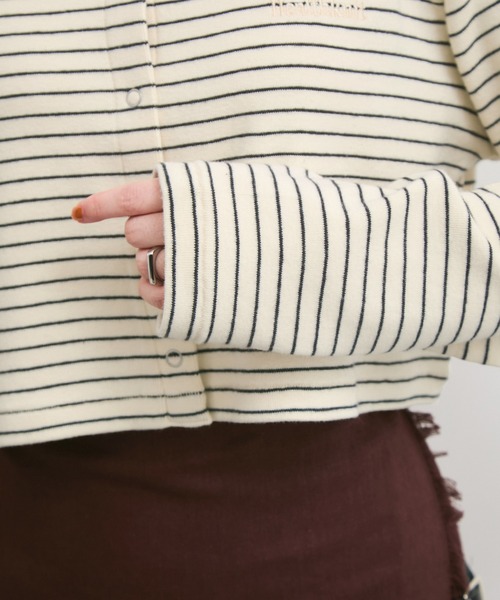 Healthknit（ヘルスニット）の「【Healthknit/ヘルスニット】別注/Classic Fraise Crewneck Cardigan L/S（カーディガン/ボレロ・レディース・キナリ/レッド/ブラック/ホワイト系その他6・FREE）」の15枚目の写真