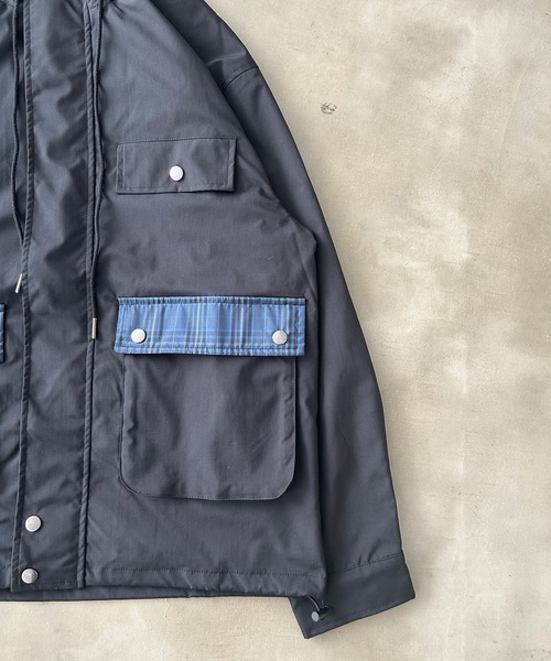 MandO(Auntie Rosa)(エムオー)の「ポイントチェックナイロンフーディジャケット(ブルゾン・メンズ・ネイビー/ブラック・LARGE/MEDIUM/SMALL)」の19枚目の写真
