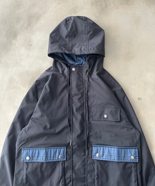 MandO(Auntie Rosa)(エムオー)の「ポイントチェックナイロンフーディジャケット(ブルゾン・メンズ・ネイビー/ブラック・LARGE/MEDIUM/SMALL)」の20枚目の写真