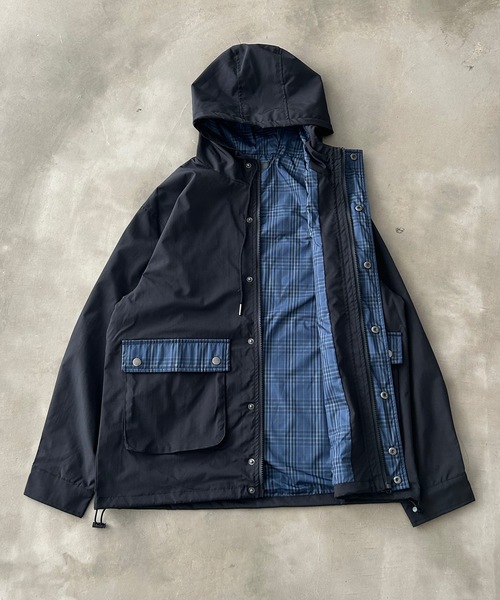 MandO(Auntie Rosa)(エムオー)の「ポイントチェックナイロンフーディジャケット(ブルゾン・メンズ・ネイビー/ブラック・LARGE/MEDIUM/SMALL)」の18枚目の写真