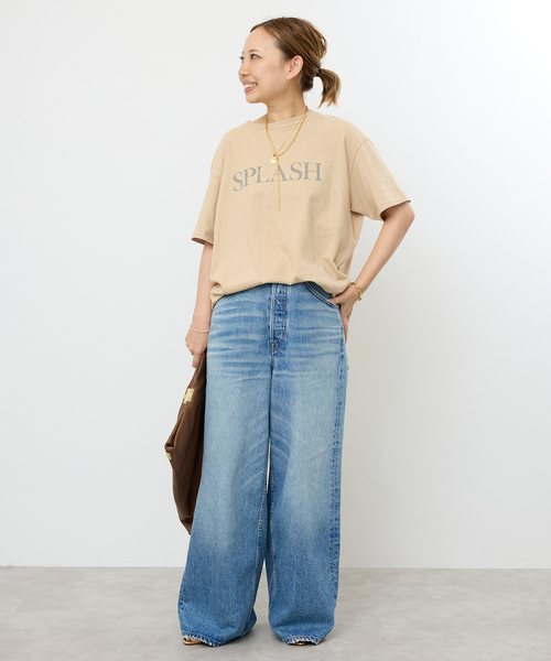 AMERICANA（アメリカーナ）の「追加【AMERICANA/アメリカーナ】 LOGO TEE（Tシャツ/カットソー・レディース・ホワイト/カーキ/ベージュ・FREE）」の5枚目の写真