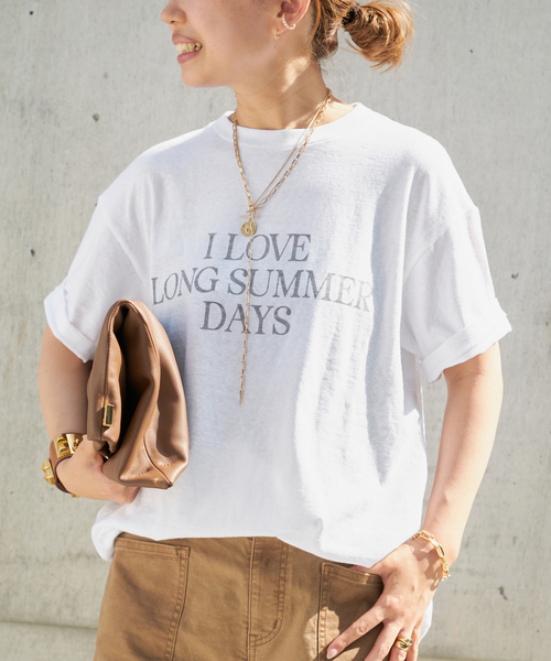 ドゥーズィエムクラス　アメリカーナ　LOGO TEE　カーキ ドゥーズィエムクラス アメリカーナ LOGO TEE ロゴTシャツ