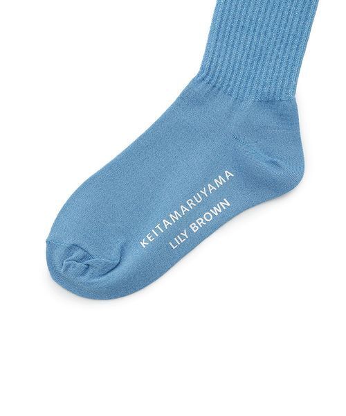 LILY BROWN（リリーブラウン）の「【LILY BROWN×KEITA MARUYAMA】ロゴラメリブソックス（ソックス/靴下・レディース・ブラウン/ブルー・F）」の5枚目の写真