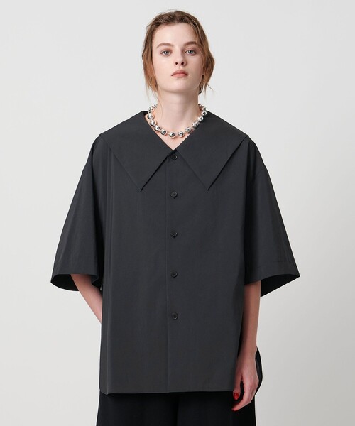 新品未使用タグ付★完売カラー★ELLIEハーフスリーブカラーニット【BLACK】 オープンカラーショートスリーブニット | ファッション通販