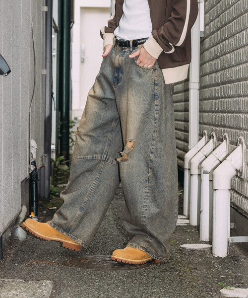 FREAK'S STORE/フリークスストア ワイドシルエット カーブ デニム