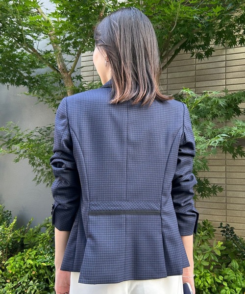 etre pret（エトレプレ）の「マイクロチェック ウール テーラードジャケット（スーツジャケット・レディース・ネイビー/ブラック・5号/7号/9号/11号/13号）」の11枚目の写真