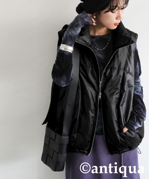 antiqua（アンティカ）の「中綿ベスト（ダウンベスト・レディース・アイボリー/ブラック・ONESIZE）」の22枚目の写真