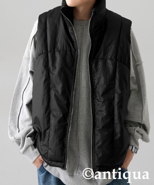 antiqua（アンティカ）の「中綿ベスト（ダウンベスト・レディース・アイボリー/ブラック・ONESIZE）」の14枚目の写真