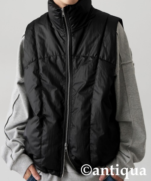 antiqua（アンティカ）の「中綿ベスト（ダウンベスト・レディース・アイボリー/ブラック・ONESIZE）」の20枚目の写真