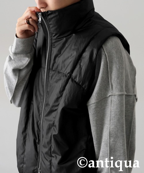 antiqua（アンティカ）の「中綿ベスト（ダウンベスト・レディース・アイボリー/ブラック・ONESIZE）」の17枚目の写真