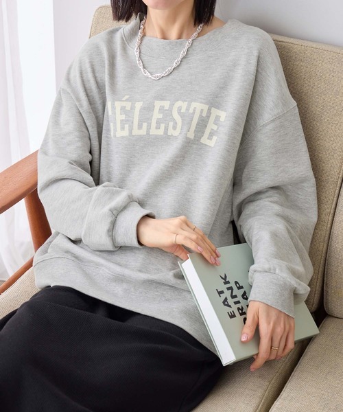 Viola e Viola(ヴィオラエヴィオラ)の「ゆるシルエット裏毛ロゴスウェット(Tシャツ/カットソー・レディース・チャコール/杢グレー/グレイッシュベージュ・LL/L/M)」の1枚目の写真
