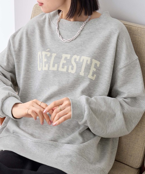 Viola e Viola(ヴィオラエヴィオラ)の「ゆるシルエット裏毛ロゴスウェット(Tシャツ/カットソー・レディース・チャコール/杢グレー/グレイッシュベージュ・LL/L/M)」の5枚目の写真