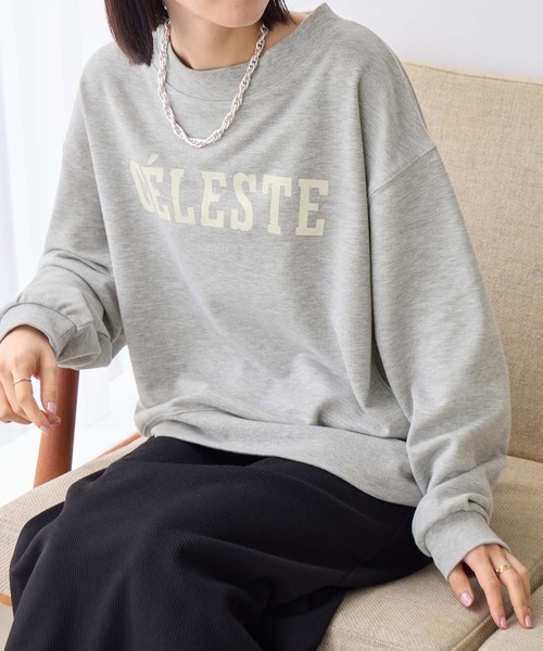 Viola e Viola(ヴィオラエヴィオラ)の「ゆるシルエット裏毛ロゴスウェット(Tシャツ/カットソー・レディース・チャコール/杢グレー/グレイッシュベージュ・LL/L/M)」の4枚目の写真