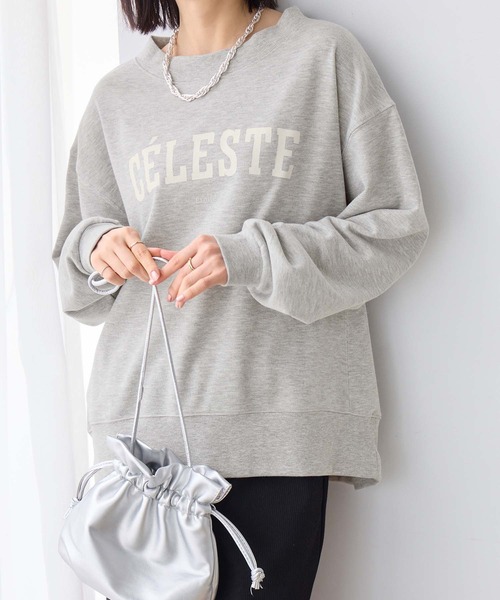 Viola e Viola(ヴィオラエヴィオラ)の「ゆるシルエット裏毛ロゴスウェット(Tシャツ/カットソー・レディース・チャコール/杢グレー/グレイッシュベージュ・LL/L/M)」の8枚目の写真