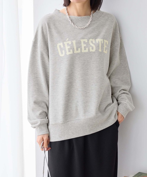 Viola e Viola(ヴィオラエヴィオラ)の「ゆるシルエット裏毛ロゴスウェット(Tシャツ/カットソー・レディース・チャコール/杢グレー/グレイッシュベージュ・LL/L/M)」の9枚目の写真