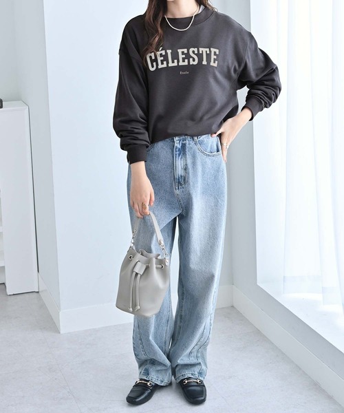 Viola e Viola(ヴィオラエヴィオラ)の「ゆるシルエット裏毛ロゴスウェット(Tシャツ/カットソー・レディース・チャコール/杢グレー/グレイッシュベージュ・LL/L/M)」の15枚目の写真