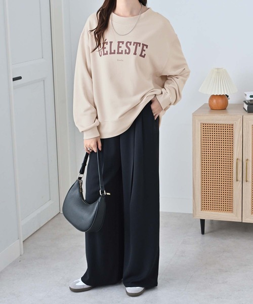 Viola e Viola(ヴィオラエヴィオラ)の「ゆるシルエット裏毛ロゴスウェット(Tシャツ/カットソー・レディース・チャコール/杢グレー/グレイッシュベージュ・LL/L/M)」の20枚目の写真