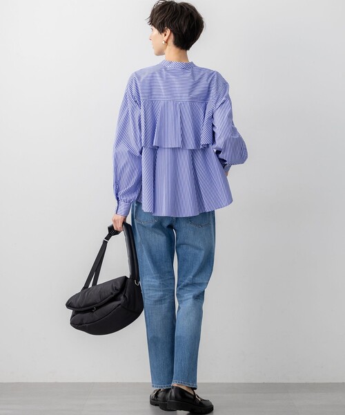 23区（ニジュウサンク）の「【洗える】CANCLINI ティアードフリル ブラウス（シャツ/ブラウス・レディース・ホワイト系/ブルー系1・38）」の7枚目の写真