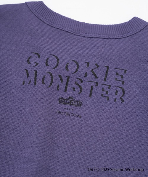 FRUIT OF THE LOOM(フルーツオブザルーム)の「【FRUIT OF THE LOOM】SESAME STREET×FTL ロングスリーブ甘編/セサミコラボ/プルオーバー(スウェット・メンズ・ミント/パープル・S/M/L)」の8枚目の写真